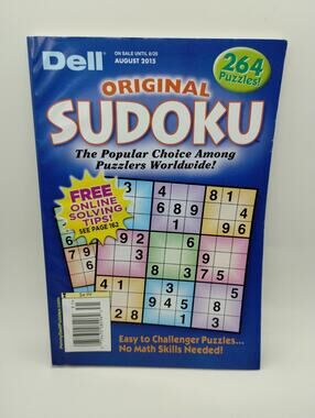 Dell Original Fun & Easy SUDOKU Puzzles - Aug 2015 264 Puzzles - NOS